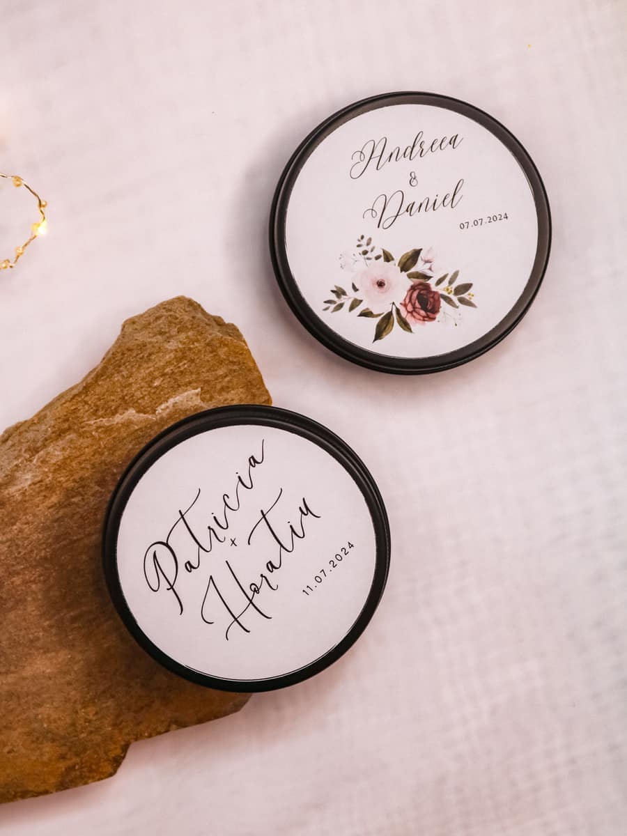 Marturii Nunta lumanare Cutiuta metalica 100g - imagine 12
